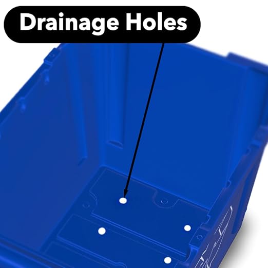 14 Gallon Rectangular Blue Recycling Bin for Indoor/Outdoor, Stackable Recycling Container with Handles for Plastic, Paper