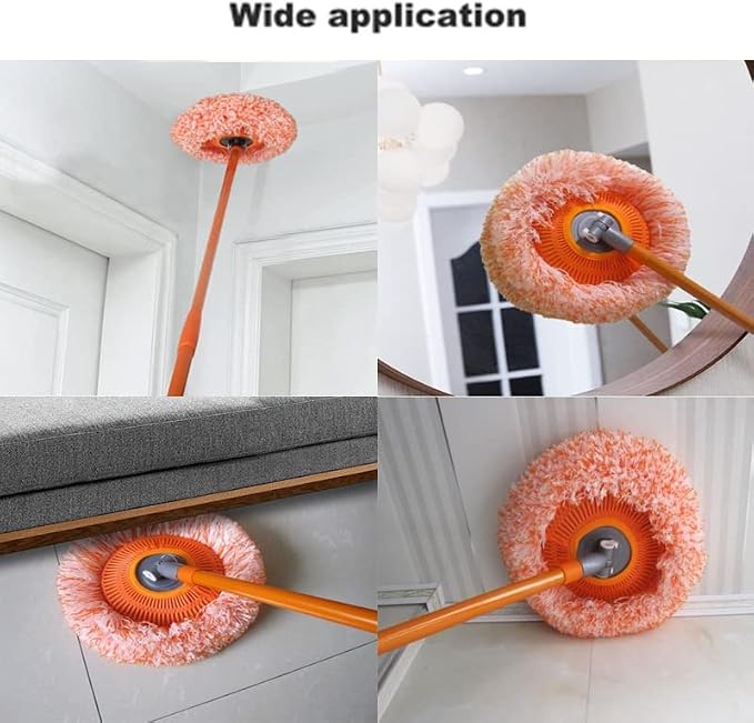 AQWEI 360° Rotatable Adjustable Cleaning Mop, Extendable Wall Cleaning Mop, Spin Mops for Floor Cleaning