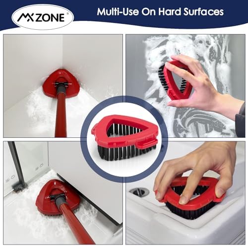 Scrub Brush & Mop Base Replacement for O-Cedar RinseClean 2-Tank System | Includes 1 triangle base and hard-PP mop scrubber brush head; 180-degree swivel tackles soap scum. Not for EasyWring 1-Tank.
