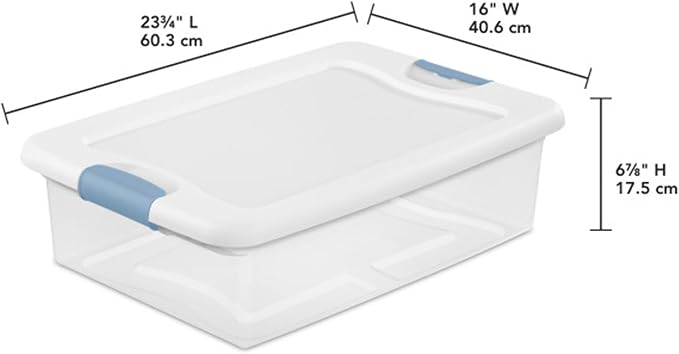 Sterilite Latching Box with Lids for Home and Office, 32 Quart, 6-Pack | Heavy-Duty and Stackable Plastic Containers with Latches for Closet, Cabinet, Bedroom, Bathroom and Dorm Room Organization