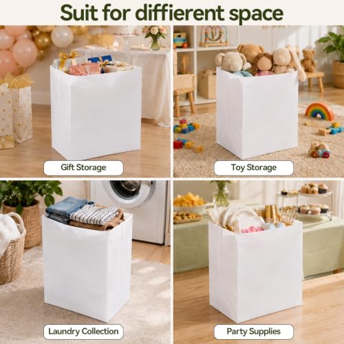 20 Pcs 13 Gallon Collapsible Disposable Trash Cans | Foldable Portable Plastic Waste Recycling Bins, Reusable Large Capacity Garbage Containers Grey 20PCS