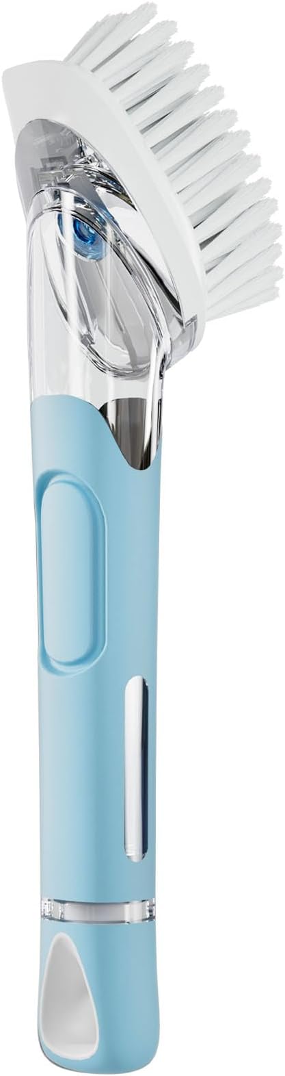 RIMAY Soap Dispensing Dish Brush Dish Scrubber with Soap Dispenser Handle | Dish Soap Brush and Dish Wand Heavy Duty Kitchen Cleaning Scraper Non-Scratch Scrubs Dishes, Pans, Sink, and Pots, Blue