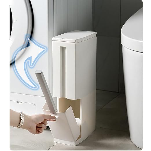 Replacement Toilet Brush Slim Trash Can/Replacement Brush RVs 3 in1 Trash Can (White)
