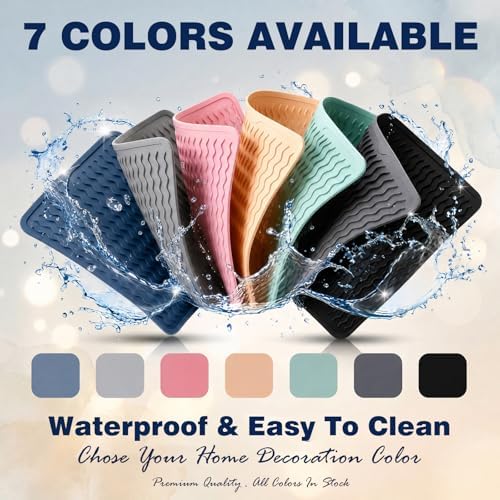 2 Pack Caketime Silicone Dish Drying Mat for Kitchen Counter Baking Cooking Grilling Tools Coffee Must Haves Household Dining Finds Dryer Work Place Covers Rubber Rug Extra Large 18"x16" Green