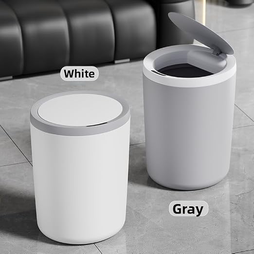 Automatic Smart Trash Can Sensor Motion Can with Lid for Bathroom Kitchen | Motion-sensing lid auto-opens within 11.8 inches, closes after 6s. Sealed odor block, low power, fit apartment hotel office.