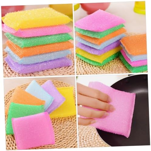 Ipetboom 20pcs Non Scratch Kitchen Dish Scouring Pads Soft Sponge for Washing Dishes and Pans Scratch Resistant Cleaning Scrubbers with Odor Microfiber Multipurpose Kitchen Random Color