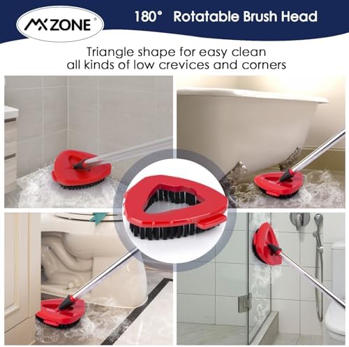 Spin Mop Scrub Brush Head Replacement for O-Cedar EasyWring 1-Tank, 2-Pack | Scrubber mop head with hard PP bristles and 180-degree swivel tackles soap scum; not compatible with RinseClean 2-Tank.