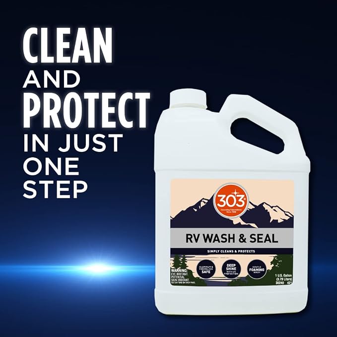 303 RV Wash & Seal, 1 Gallon | pH-neutral wash that cleans, shines, and leaves a streak-free finish on RVs and campers.