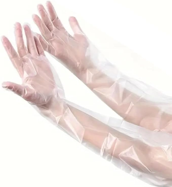 20 Pack Long Sleeved Gloves | Full Arm Protection 23.6 Inch Long Cleaning Gloves | Reusable, Heavy Duty Tear Resistant Long Arm Gloves for Household, Pet Care & Gardening