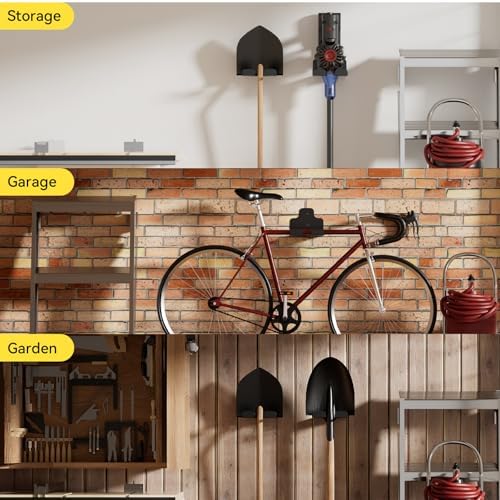JNIHEEP Garage Organizer Trimmer Rack,Garden Power Tool Hanger,2 Pack,Black | Weedeater Rack, Heavy Duty Weed Whackers Holder Wall Mounted for Grass Trimmer, Hedge Trimmer, Garage Trimmer, Garden Tools