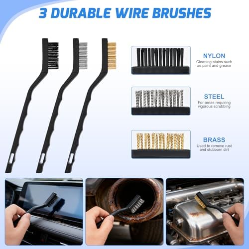 Nilight 52PCS Car Detailing Kit for Interior Exterior Car Care, Blue | car wash auto cleaning Tools with storage bag, Deep Clean Polish Car Care Windshield Dashboard Seat Air Vents Wheels Tires
