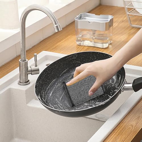 Scouring Pads Non Scratch Non-Scratch Washing Scrub Pads | Reusable Dishwashing Scrub Sponge for Kitchen, Household Cleaning Tools for Pots, Pans
