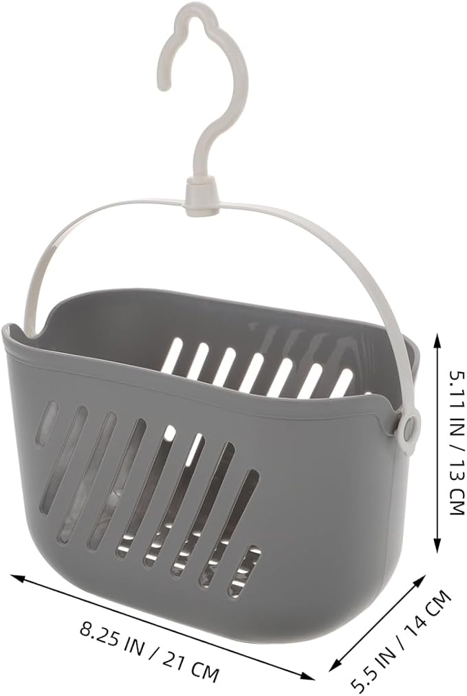 PRETYZOOM Hanging Shower Basket with Hook 8.26 X 5.51 X 5.11 Inch Plastic Bathroom Organizer for Toiletries and Cleaning Supplies Space-Saving Hanging Shower Caddy