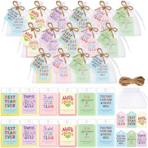 FoldTier 24 Set Housekeeping Week Gifts Bulk Hand Sanitizer Spray | Team Employee Appreciation Gift for Teacher Coworker Staff Nurse, 0.67 oz Mini Mist Hand Sanitizer Spray Travel Size with Tag