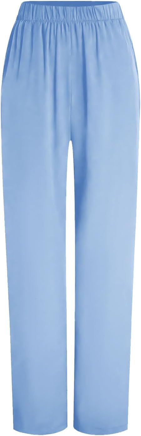 2026 Housekeeping Uniform Cleaning Uniforms - Button V Neck Top & Pants with Multi Pockets - Scrubs for Women