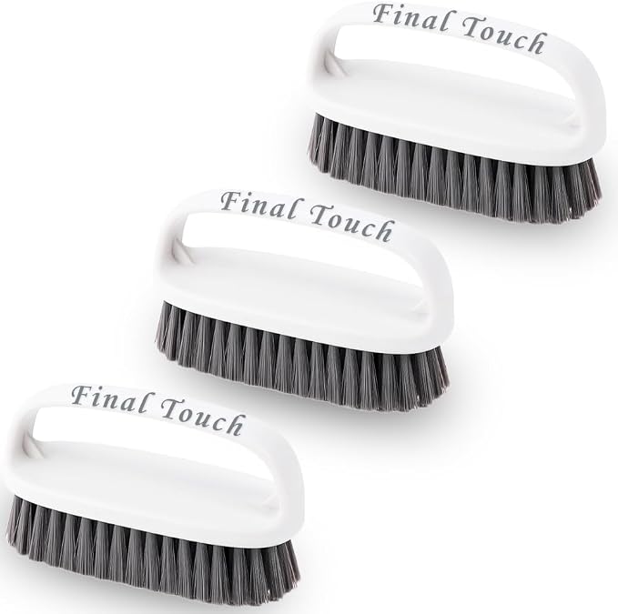 Scrub Brush, Soft-Medium Bristle Scrub Brush with Handle – All-Purpose Cleaning Brushes for Kitchen, Bathroom, Shower, Tile, Grout, Sink & Floor – Durable Household Scrubber by Final Touch (3-Pack)