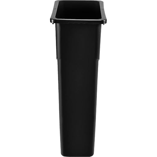 Global Industrial Slim Trash Container with Open Top, Plastic Construction, | 23 Gallon Capacity, 20"W x 11"D x 30"H, For Indoor Use, Lid Sold Separately, Black