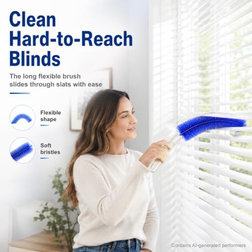 Aquanexis 90 Flexible Ceiling & Fan Dust Magnet, Easy to Clean, Hanging Holes, Soft Bristles, Flexible and Reusable, Suitable for Fans, Curtains, Car Vents, and More