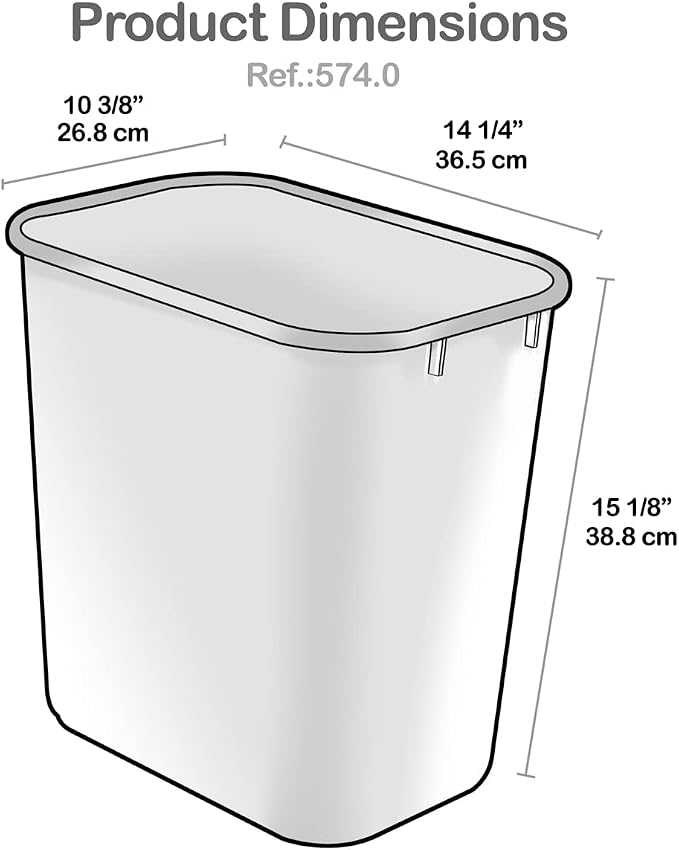 Acrimet Wastebasket Bin for Recycling, 6.75 Gallon/ 27 Quart/ 25.552 Liter (Made of Plastic) (Metal/Yellow, Paper/Blue, Glass/Green, Plastic/Red) (Set of 4)