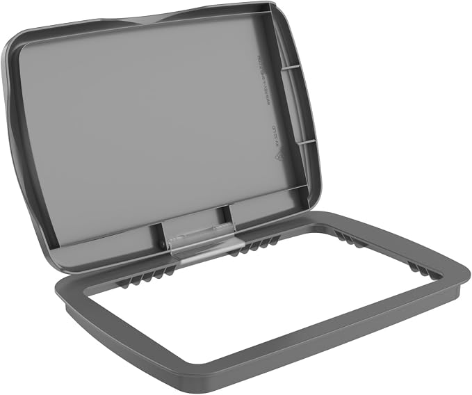 Rev-A-Shelf 32 Qt Under Sink Garbage Can Lid for Base Kitchen and Bathroom Cabinet, Replacement Trash Bin Lid Only, Metallic Silver, RV-32-LID-17-1-40
