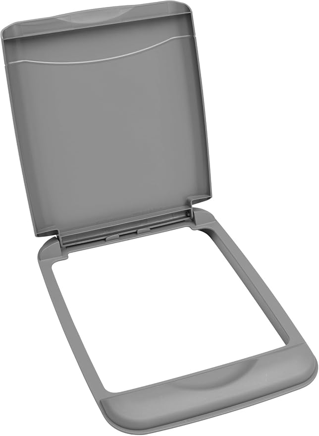 Rev-A-Shelf 35 Qt Under Sink Garbage Can Lid for Base Kitchen and Bathroom Cabinet, Replacement Plastic Trash Bin Lid Only, Silver, RV-35-LID-17-1
