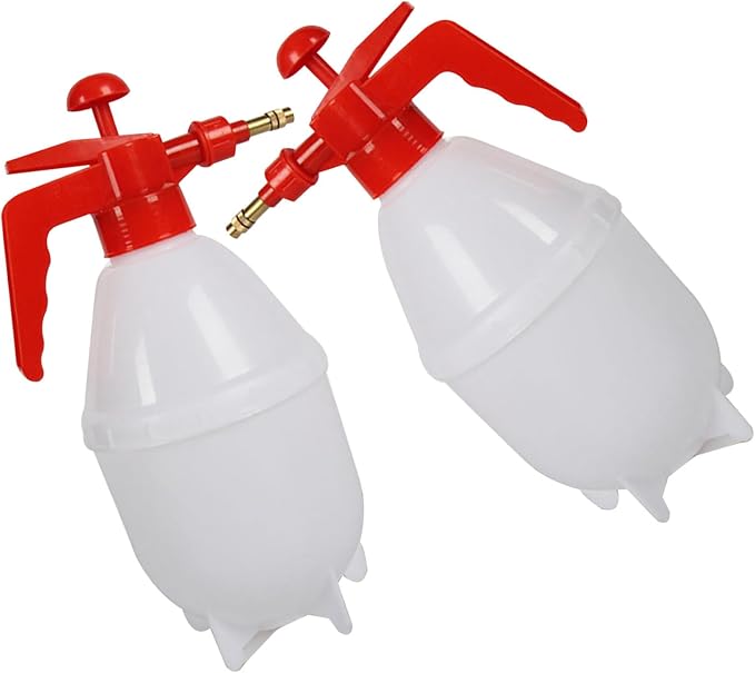 2pcs L Red Garden Sprayer with Adjustable Nozzle for Plants | Pp and Copper Build, Refillable 0.8l Capacity, Portable Indoor Outdoor Use