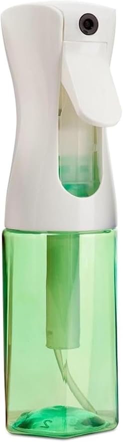 Continuous Mist Spray Bottle – Ultra Fine Mist for Hair Styling, Salon Use, and Versatile Applications – Ideal for Plants, Cleaning, and Travel – 5 oz Green Octagon Shape Empty Bottle