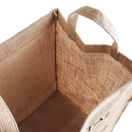 KiaoTime Jute Weave Recycling Bag Waste Bin Bags Basket for Home Kitchen Office - Natural Style Recycle Garbage Trash Sorting Bins Organizer Baskets Recycling Container