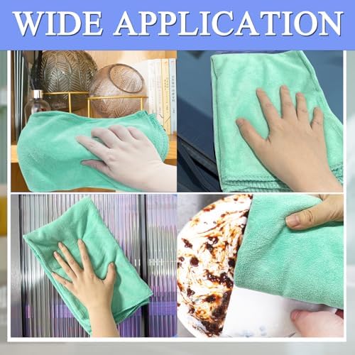 6 Pcs Extra Large Microfiber Cleaning Cloth, 20" x 30" Washable Reusable Large Floor Cloth Rags, Microfiber Towels for Mop Cleaning Office Bathrooms Housekeeping (Orange, Green)