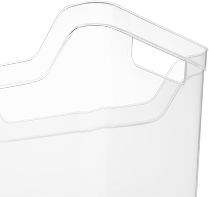 Sterilite Medium Shelf Bin Organizing Plastic Container, Home Kitchen or Office Storage Tote, Open Top Basket with Handles, 6 Pack, Clear