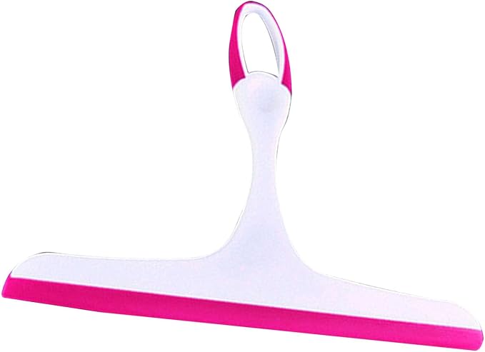 Rengue Double Sided Squeegee with Soft Blade for Windows Glass Shower Door Car Tiles Scratch Free Wiping (Rosy Red)