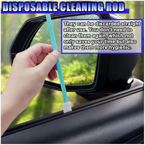 Cleaning Swab Sticks, Small Cleaning Sponge Tip for Tight Spaces, Disposable Crevice Cleaning Brush Kit, Universal Automotive Detailing Tools Accessories for SUV, Sedan, Truck (50PCS)