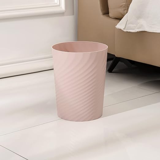 UUJOLY Plastic Small Bathroom Trash Can Wastebasket Garbage Can, Pink | Sturdy-Easy to Clean, Bathroom, Laundry Room, Kitchen, Office, Kids Room, Dorm, Bedroom, 1.8 Gallon