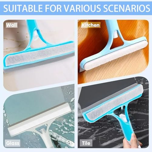 3 in 1 Spray Squeegee, 3 in 1 Window Cleaning Scraper, Window Squeegee with Sprayer for Glass, Flooring and Tiles, etc.(White)