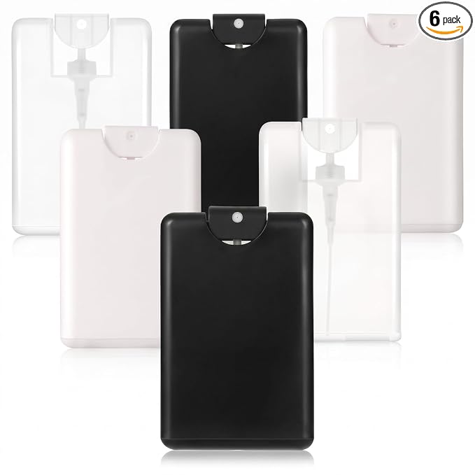 Patelai 6 Pcs 20ml Refillable Card Spray Bottles Portable Trave Perfume Flat Spray Bottle Mini Atomizer Mist Vials for Pocket Hand Sanitizer Makeup Cosmetics Moisturizing Water