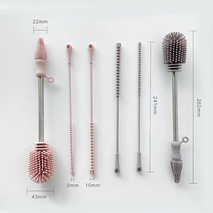 Haakaa Food-Grade Silicone Double-Ended Cleaning Brush (Brush-Lime) | Household Cleaning Brushes Food-Grade Silicone Dishwasher Safe