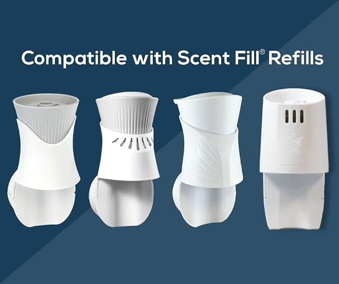 Scent Fill 100% Natural Eucalyptus Plug in Refills Air Freshener, Scented Oil Refills, 4 Refills & Diffuser