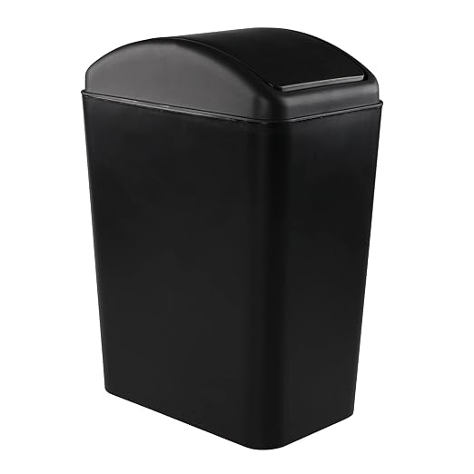 Gloreen 16 L Slim Garbage Can with Swing Lid, 4 Gallon Plastic Waste Basket