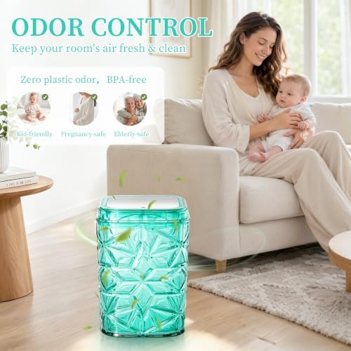 2-Piece Snowflake-Textured Acrylic Trash Can Set with 150 Drawstring Bags, 4 Gallon Sliver Press-Lid Wastebasket and Small Open-Top Desktop Bin for Bathroom, Bedroom,