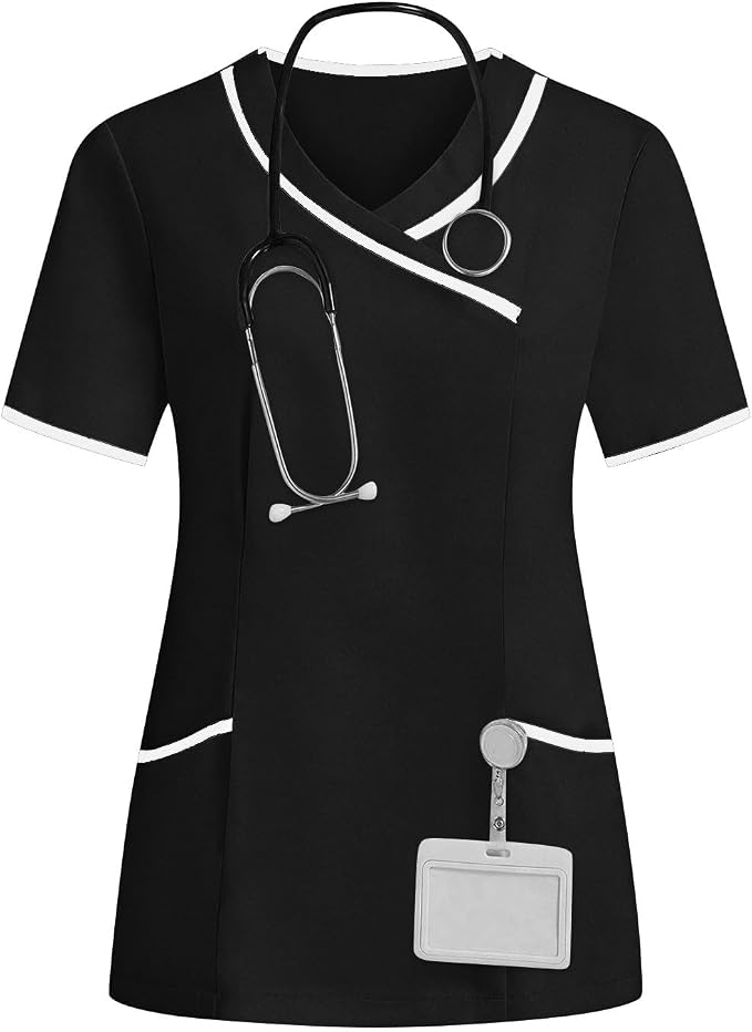 Housekeeping Uniforms - Women Lightweight Stretchy Scrubs for Cleaning Job, Breathable & Easy Care & Moisture-Wicking