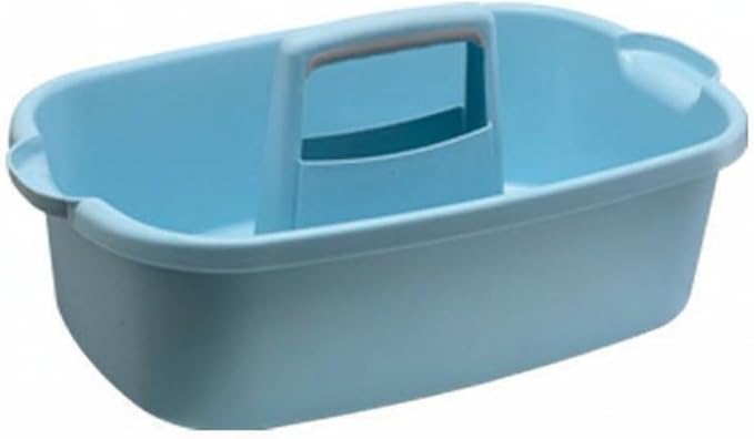 Fenteer Hotel Storage Basket Portable Cleaning Utility Tool Bin Handled Organizer PP Material Center Handle For Room To Room Transport Suitable for bathrooms kitchens garages housekeeping, White