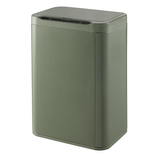 ELPHECO Stainless Steel Office Trash Can Avocado Green, 5.5 Gallon | Motion Sensor Garbage Can Touchless Smart Trash Can Automatic Waste Bin for Kitchen, Office, Bathroom