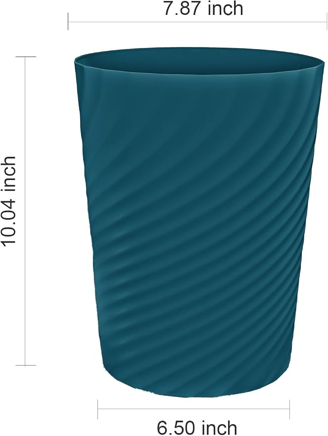 DAJITRE 1.8 Gallon Small Trash Can Wastebasket Recycling Bin Slim Profile for Compact Spaces Bathroom, Office, Bedroom, Kitchen (1.8 Gallon-2pack, Navy)