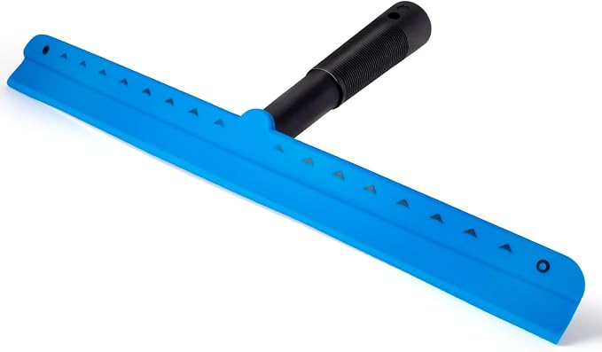 FOSHIO 15 inch Blue Windshield Squeegees, All-Purpose Streak-Free Silicone Squeegee for Window, Bathroom, Glass Shower Doors, Mirror, Car Window