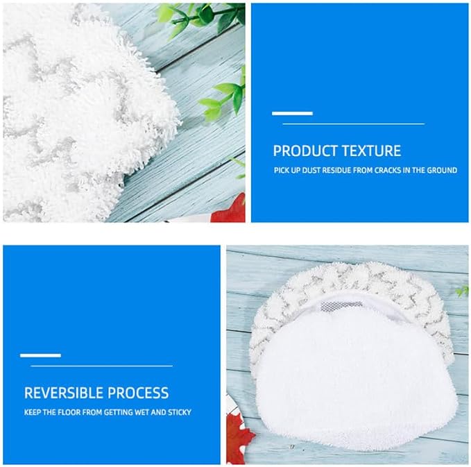 ULTECHNOVO Steam Mop Covers Replacement Reusable Washable Steam Mop Pad for 1940/1440 Water Absorbent Cleaning Cloth Cover for Tile Marble Hardwood Floors 11.81 X 7.08 X 0.78 in 1 Pack
