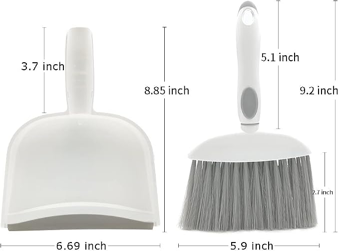 Whisk Mini Broom & Dustpan: 2pcs Tent, Home, Desk Cleaner - Gray