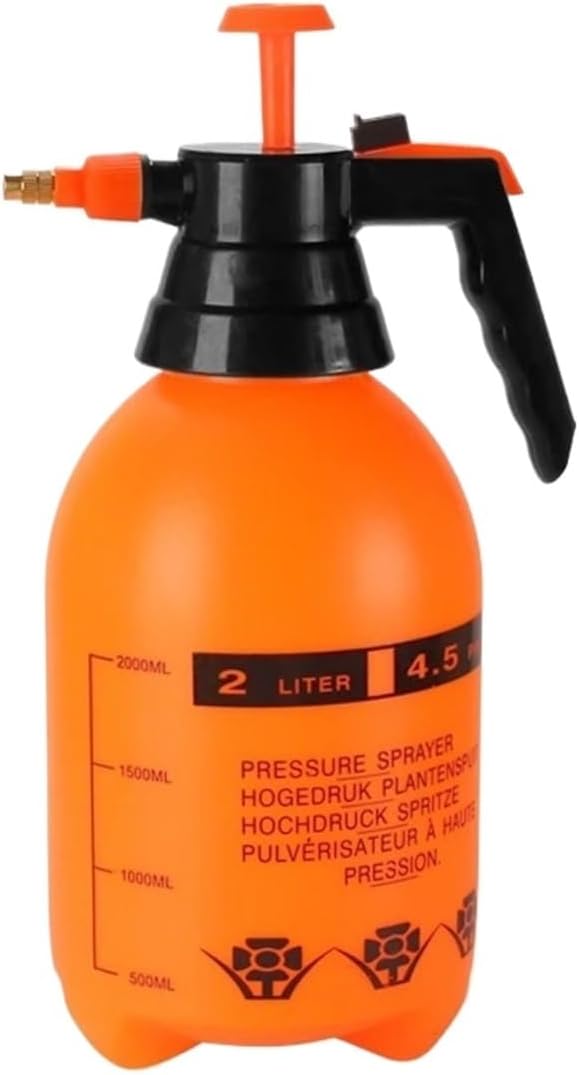 Pump Sprayer | 1.5/2.0/3.0L Car Washing Pressure Spray Pot Auto Clean Pump Sprayer Pressurized(2L Orange)