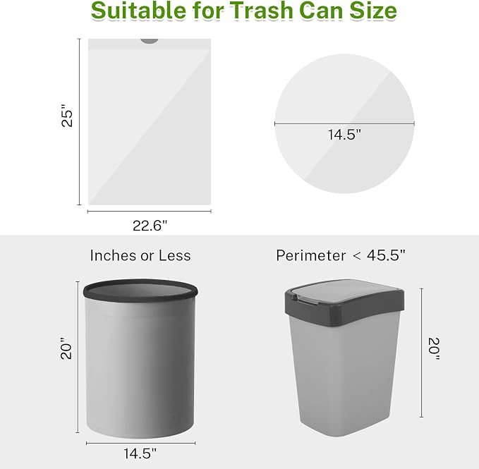 10 Gallon Trash Bags Drawstring, 1 Mil Thick White 75 Count | Garbage Bag for Office Kitchen