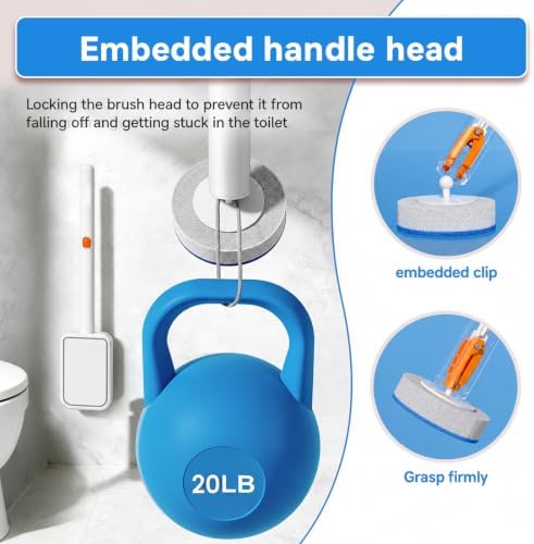 Disposable Toilet Brush System with Wall Mounted Holder, Toilet Wand Kit with 28 Refills, Deep Cleaning Toilet Bowl Cleaner Wand Set, Hygienic Touch-Free Bathroom Cleaning Tool