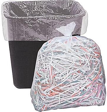 50 Small to Medium 7-8-9-10 Gallon 24" x 24" Clear Garbage Bags - Commercial Waste Basket Trash Bags | Bulk Plastic Bathroom Trash Can Liners | Office Shredder Bags